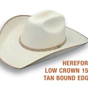 NWT Atwood Hereford low crown  Palm leaf 15x tan cowboy hat